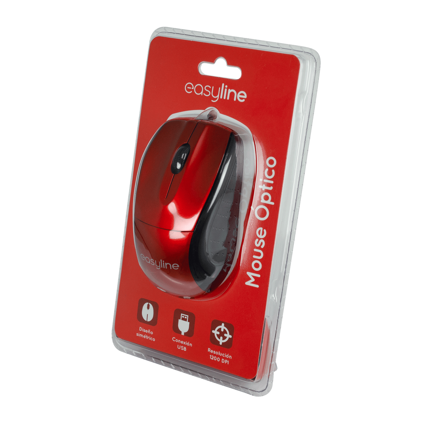 Mouse Óptico Alámbrico (Rojo)