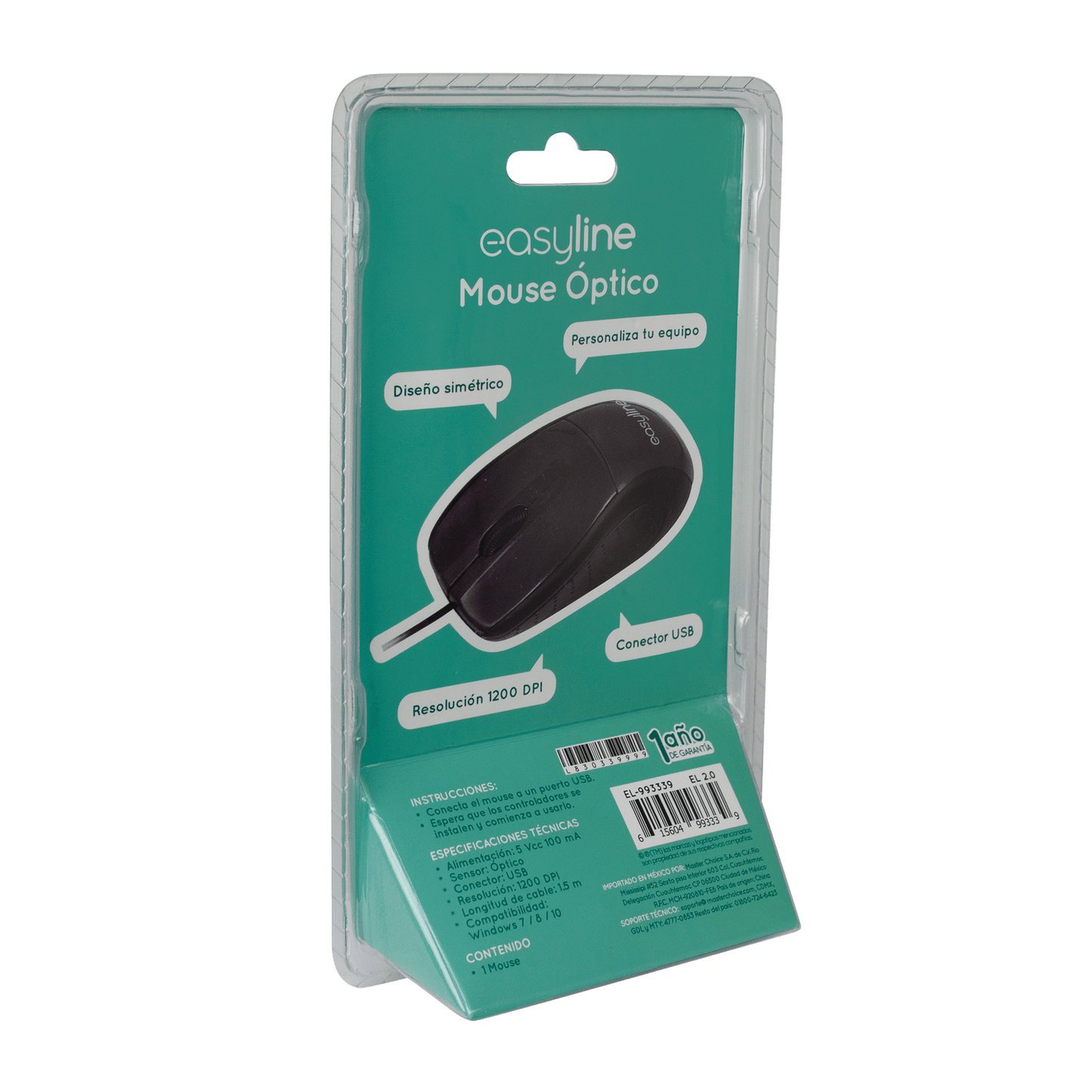 Mouse Óptico Alámbrico (Negro)